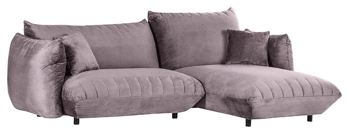 HÖRNSOFFA i plysch grå  - svart/grå, Klassisk, textil/plast (270/170cm) - MID.YOU