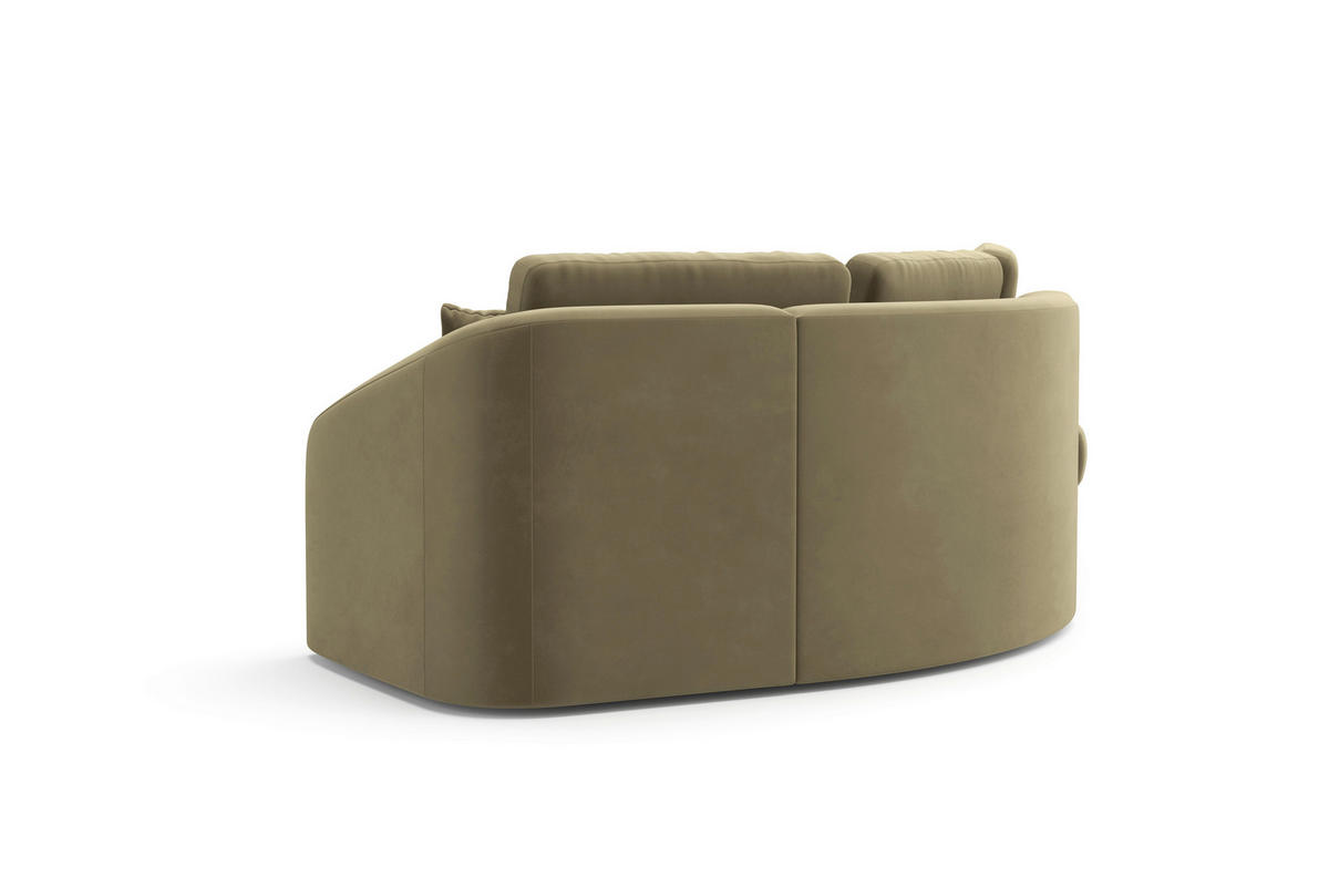 ECKSOFA in Samt Olivgrün  - Schwarz/Olivgrün, Modern, Kunststoff/Textil (230/266cm) - Sit & More