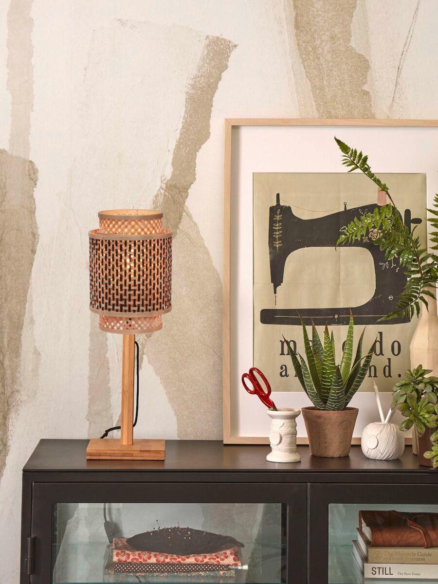 BORDSLAMPA GOOD&MOJO  22/40 cm   - svart/naturfärgad, Trend, trä (22/40cm) - Good & Mojo