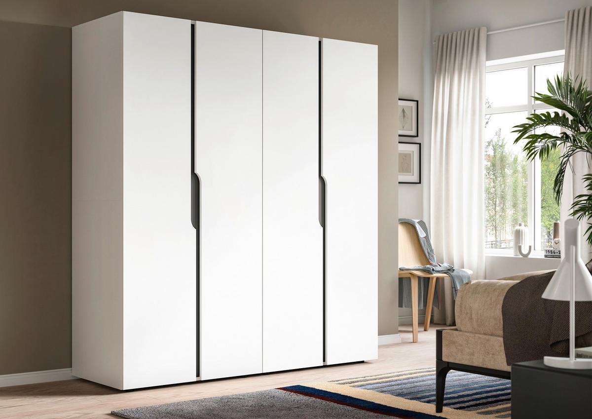 DREHTÜRENSCHRANK  in Weiß  - Weiß, MODERN, Holzwerkstoff (160/180/51cm) - MID.YOU