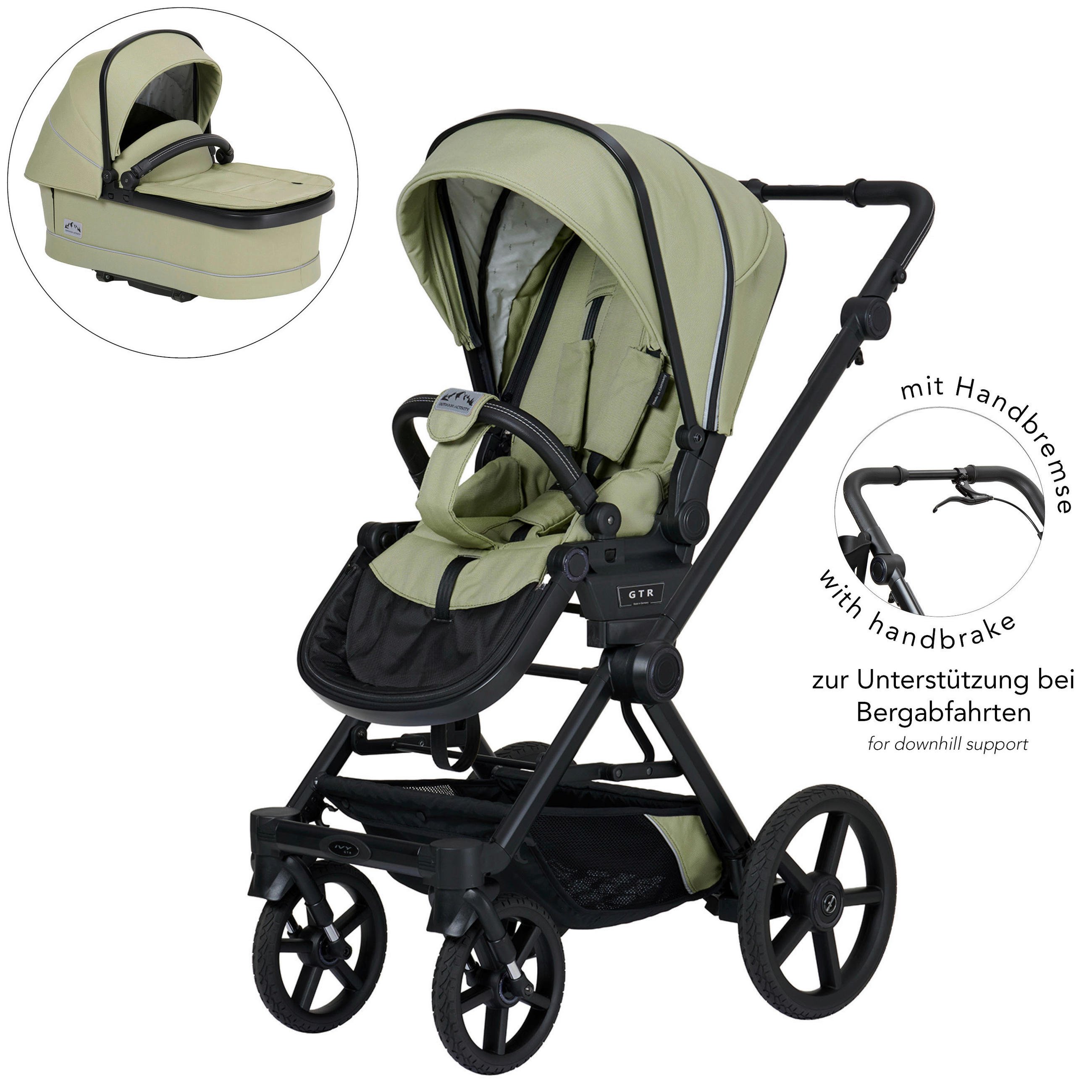KINDERWAGENSET IVY GTR Outdoor HB  - Schwarz/Hellgrün, Basics, Textil/Metall (94/58/119cm) - Hartan