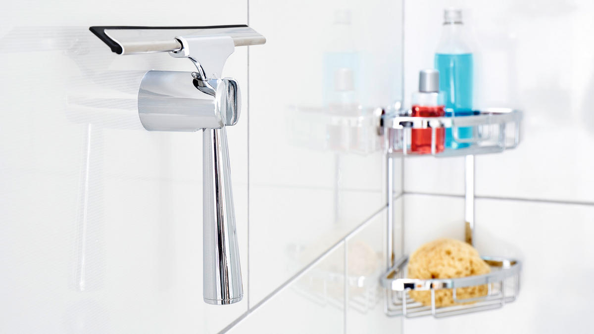 DUSCHABZIEHER - Chromfarben, Basics, Kunststoff/Metall (23,9/17,4/5,5cm) - Tesa