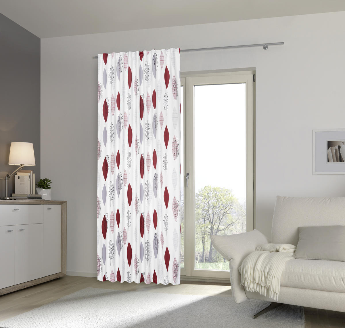 SÖTÉTÍTŐFÜGGÖNY blackout (fényzáró)  - piros, Konventionell, textil (135/245cm) - Esposa