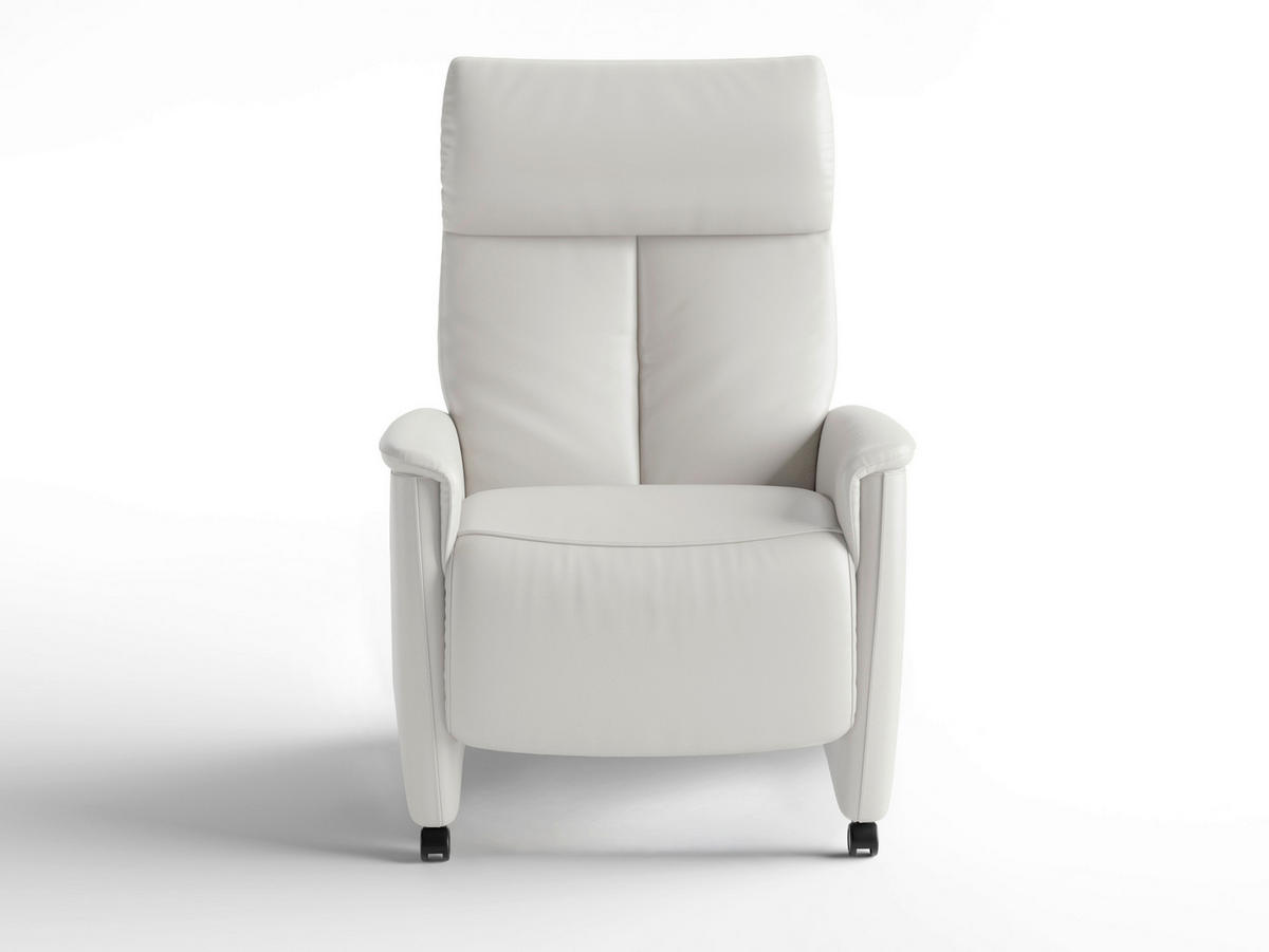 RELAXSESSEL in Leder Weiß  - Schwarz/Weiß, Basics, Leder/Kunststoff (76/119/84cm) - Sit & More