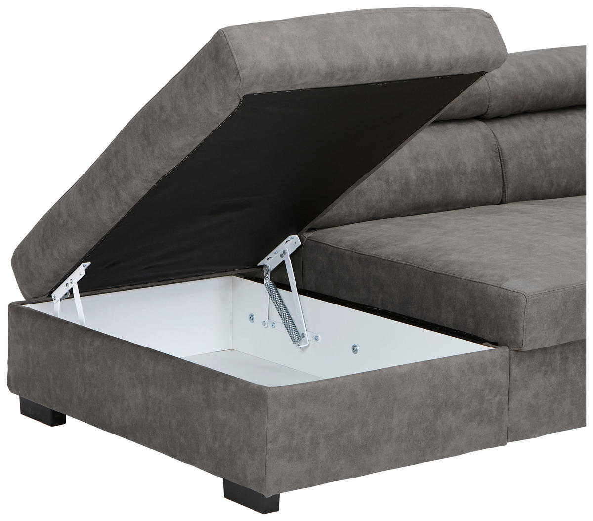 ECKSOFA in Lederlook Grau  230/263 cm  - Schwarz/Grau, Design, Kunststoff/Textil (230/263cm) - Hom`in