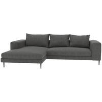 ECKSOFA in Struktur Dunkelgrau  - Dunkelgrau/Schwarz, Modern, Textil/Metall (170/325cm) - Trendmanufaktur