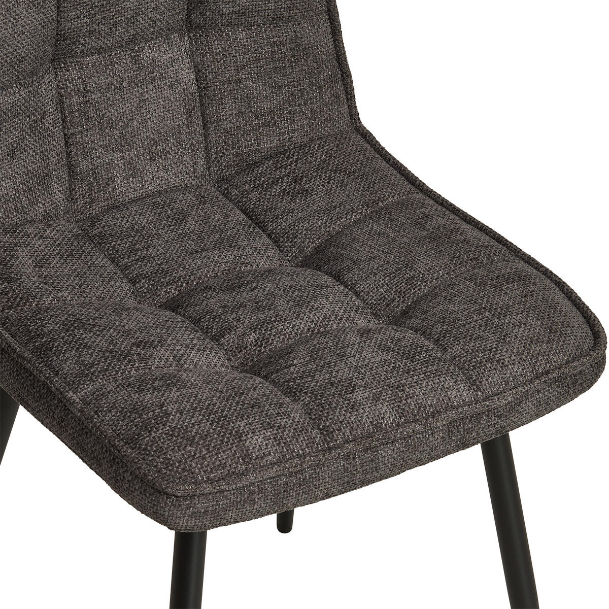 STUHL Leinenoptik Anthrazit Pappel Sperrholz  - Anthrazit/Schwarz, KONVENTIONELL, Holz/Textil (45/89/58cm) - MID.YOU