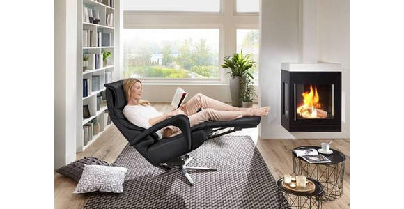 RELAXSESSEL in Leder Anthrazit - Edelstahlfarben/Anthrazit, Design, Leder/Metall (75/106/88cm) - Dieter Knoll