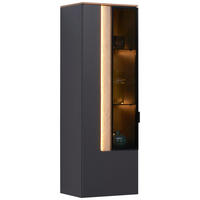 HÄNGEVITRINE Anthrazit, Eichefarben  45,6/139,4/36 cm  - Eichefarben/Anthrazit, Design, Glas/Holzwerkstoff (45,6/139,4/36cm) - Dieter Knoll