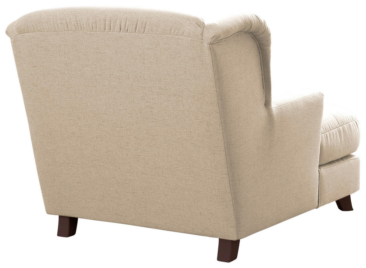 XXL-SESSEL in Flachgewebe Ecru  - Ecru/Dunkelbraun, Modern, Textil (109/104/145cm) - Sit & More