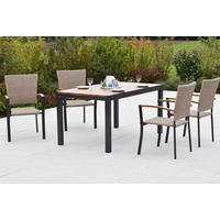 STOL  aluminij barve grafita, naravne barve  - barve grafita/naravne barve, Moderno, kovina/umetna masa (57/94/56cm) - Gardenson