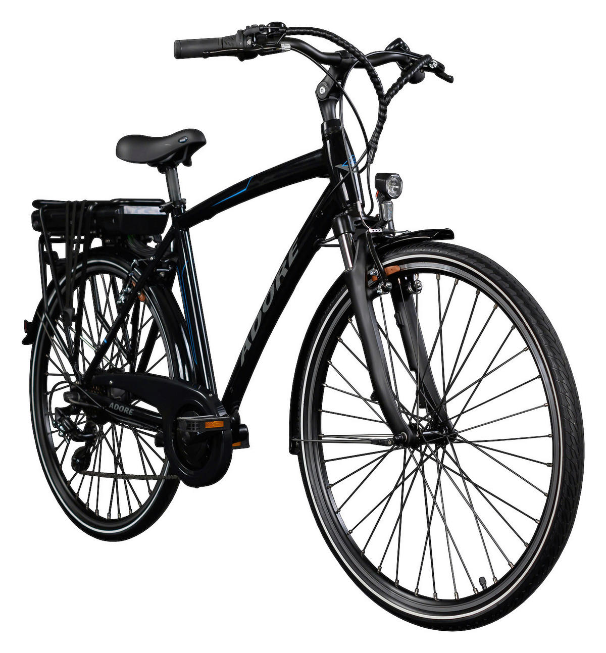 ELEKTROFAHRRAD ALU-CITY HERREN ADORE 113E 28 Zoll  - Schwarz, MODERN, Metall