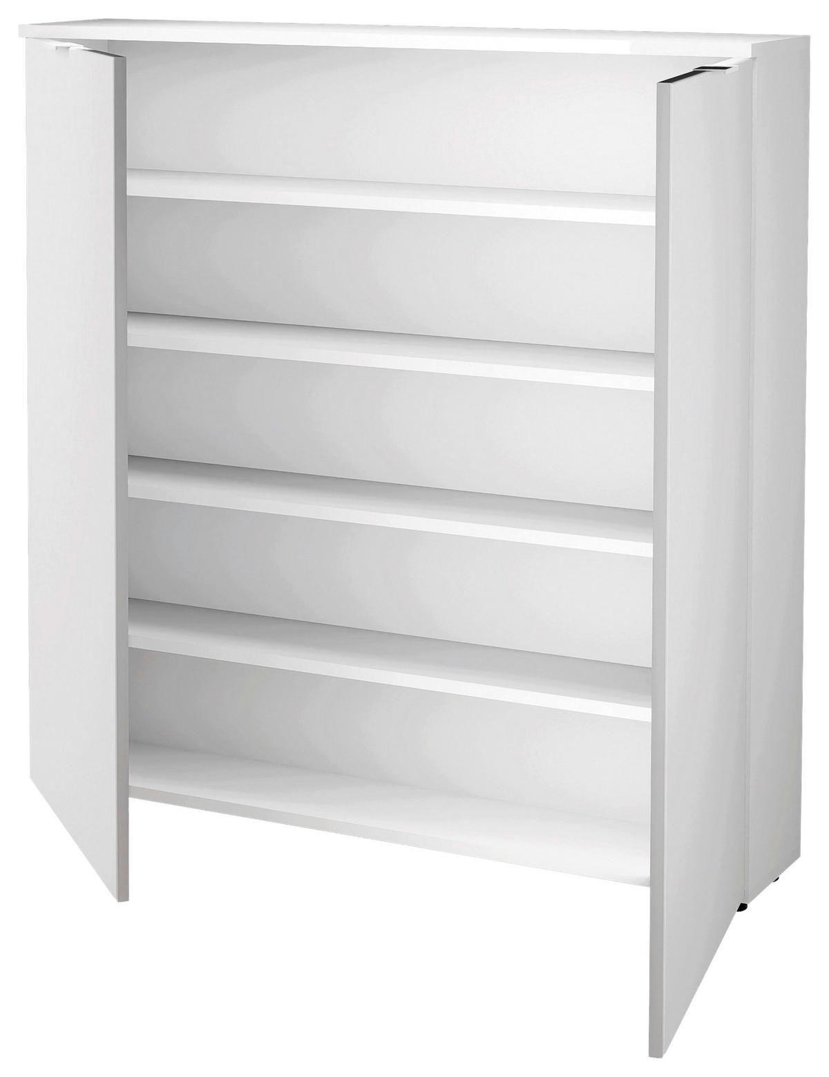 SCHUHSCHRANK 100/103/22 cm  - Weiss/Schwarz, Design, Holzwerkstoff/Metall (100/103/22cm) - Livetastic