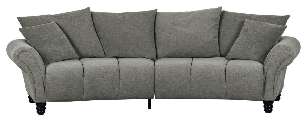 BIGSOFA in Flachgewebe Olivgrün, Grau  - Schwarz/Olivgrün, Konventionell, Holz/Textil (290/78/115cm) - Carryhome