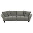 BIGSOFA Flachgewebe Grau, Olivgrün  - Schwarz/Olivgrün, KONVENTIONELL, Holz/Textil (290/78/115cm) - Carryhome