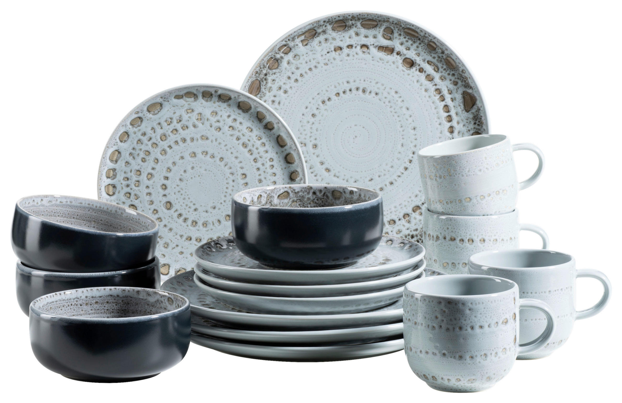 KOMBISERVICE 16-teilig Spicy Market  - Grau, Basics, Keramik - Mäser
