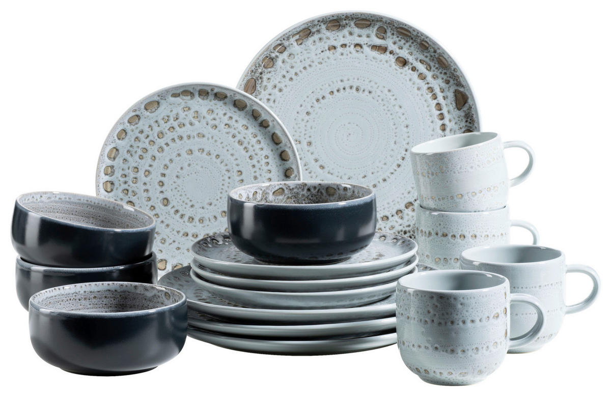 KOMBISERVICE Grau Spicy Market 16-teilig 4 Personen  - Grau, Basics, Keramik - Mäser
