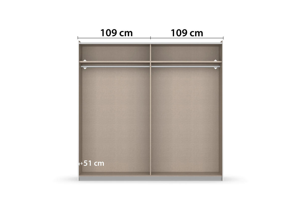 SCHWEBETÜRENSCHRANK in Grau, Eiche Artisan  - Eiche Artisan/Grau, Modern, Holzwerkstoff/Metall (218/210/59cm) - Rauch Möbel