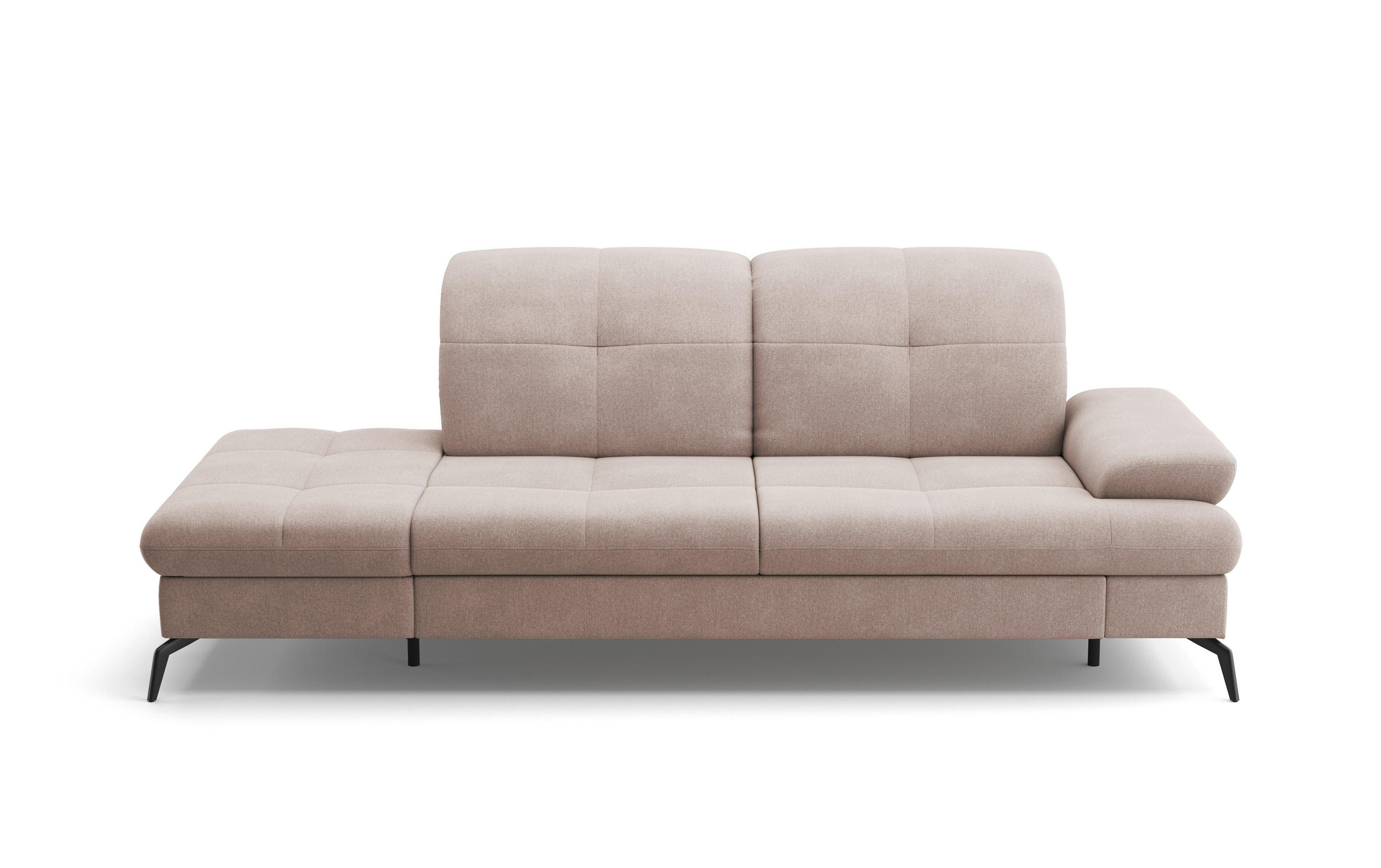 RÉCAMIERE Greige Flachgewebe  - Greige/Schwarz, KONVENTIONELL, Textil/Metall (231/90/122cm) - Sit & More