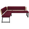 ECKBANK in Metall, Textil, Holzwerkstoff Dunkelrot  - Schwarz/Dunkelrot, Modern, Holzwerkstoff/Textil (160/200cm) - Venda