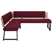 ECKBANK 180/220 cm  in Dunkelrot  - Schwarz/Dunkelrot, MODERN, Holzwerkstoff/Textil (180/220cm) - Venda