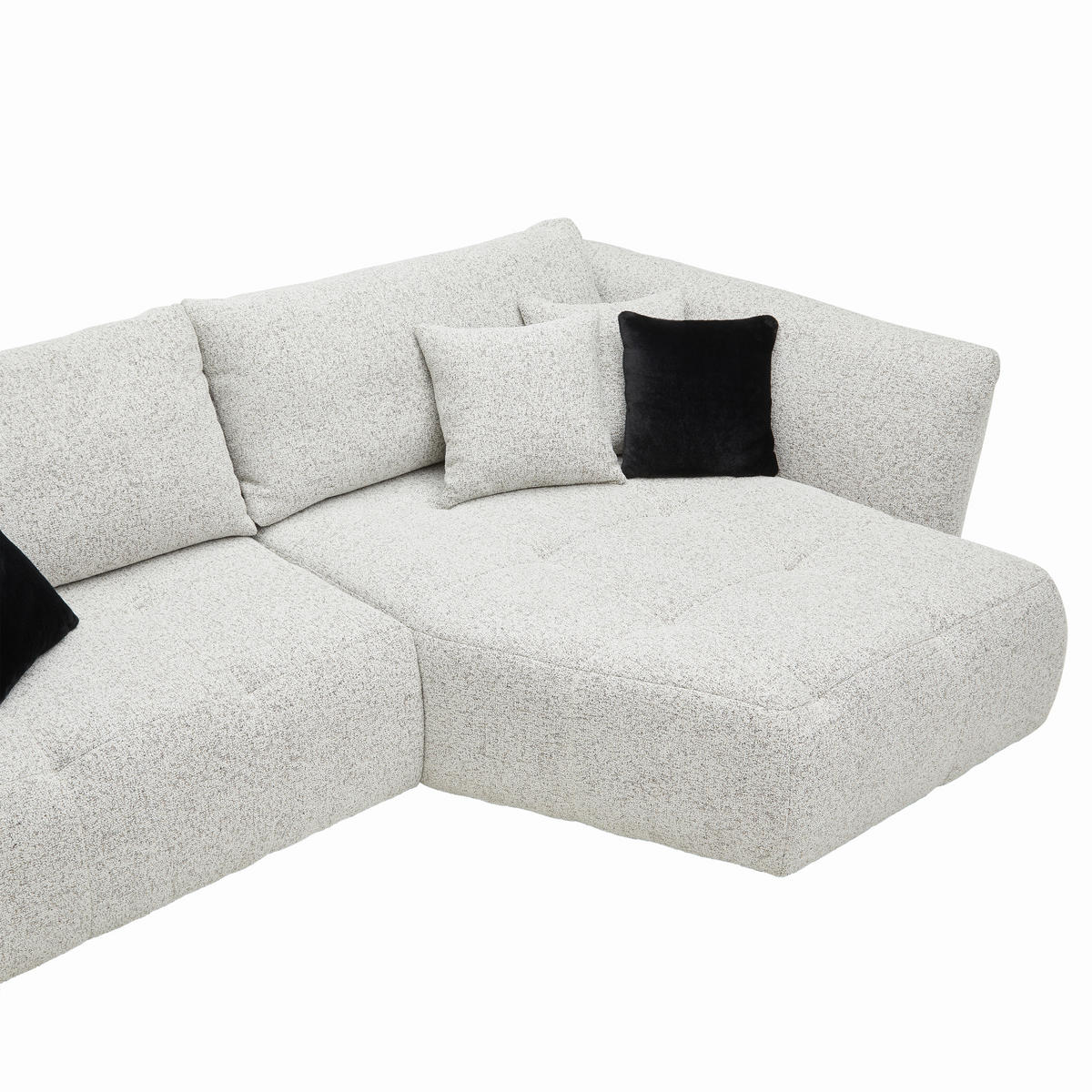 ECKSOFA Struktur Beige  - Beige/Schwarz, Modern, Textil (300/193cm) - Livetastic