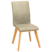 STUHL  Lederauswahl, Stoffauswahl Mikrofaser  - Beige, Design, Holz/Textil (45/102/56cm) - Novel