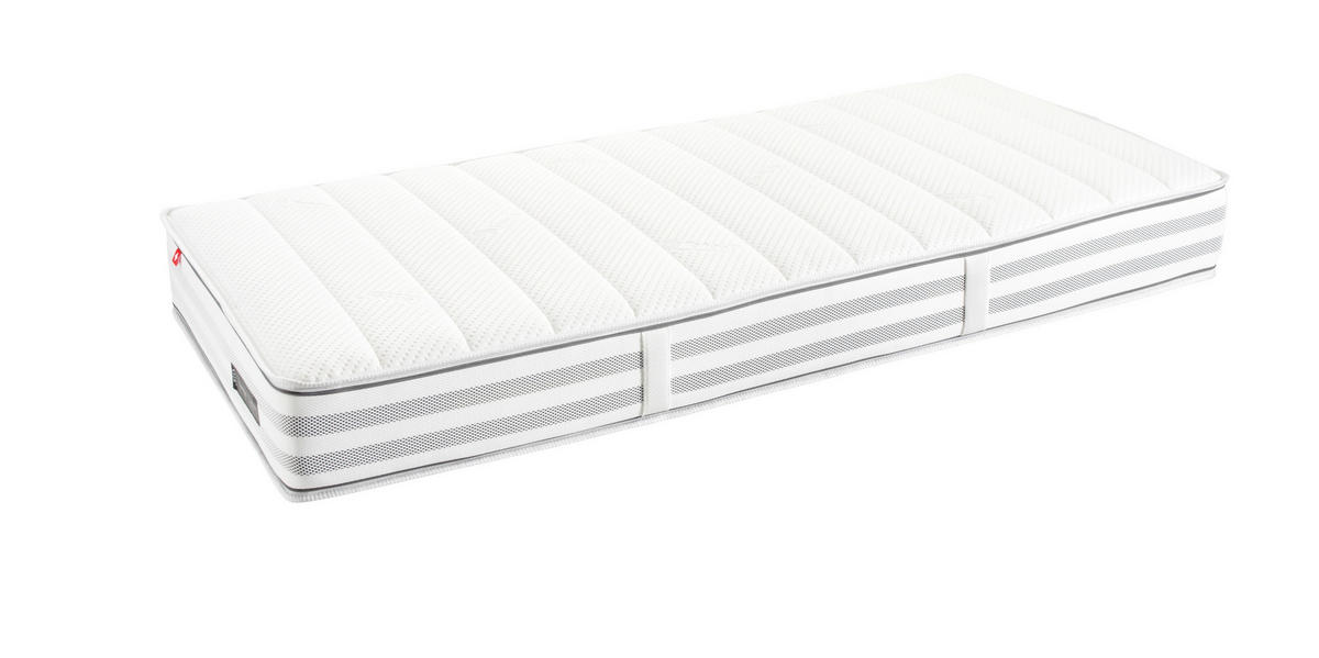 KALTSCHAUMMATRATZE 90/200 cm Höhe ca. 24 cm  - Weiss, Basics, Textil (90/200cm)