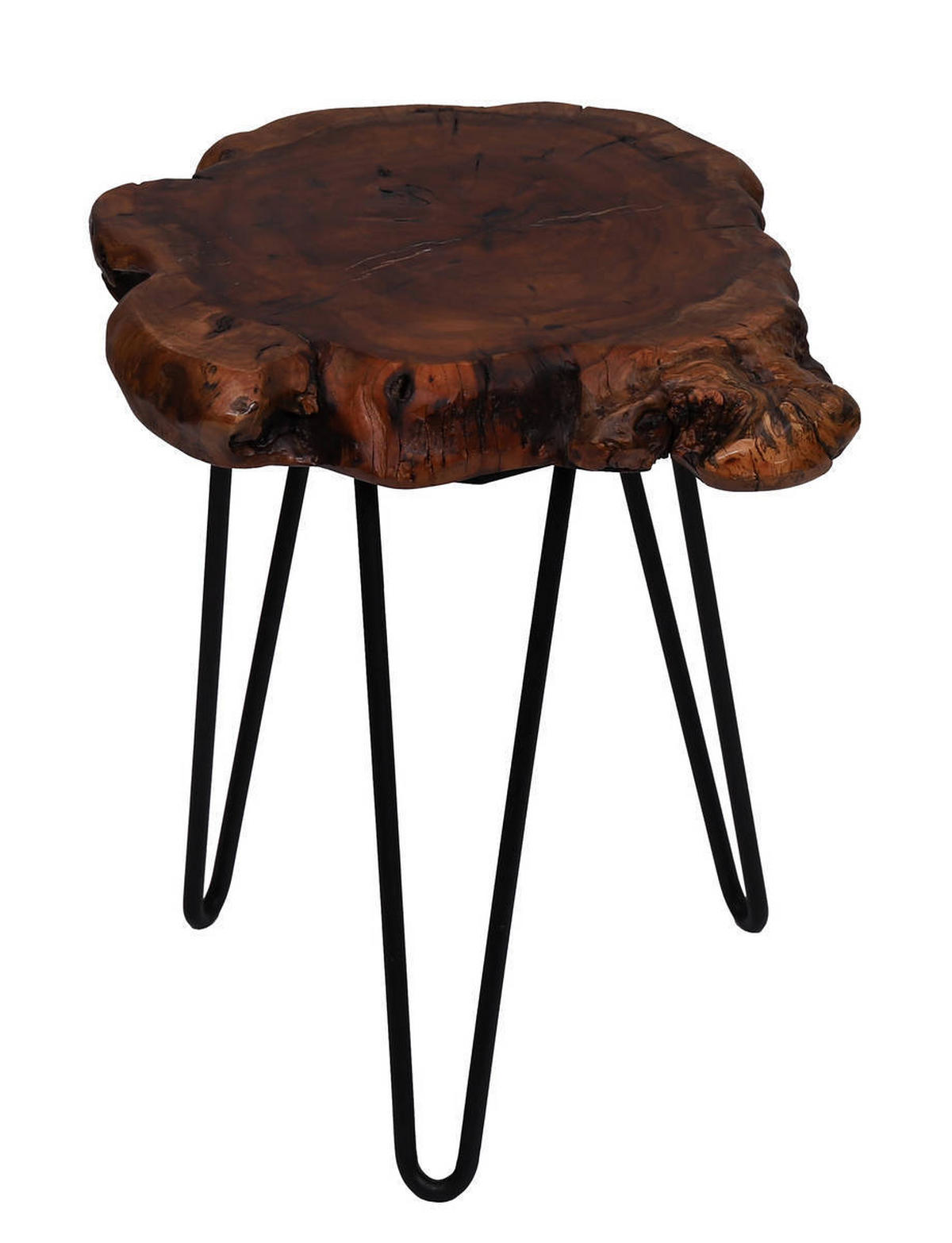 BEISTELLTISCH 30/30/40 cm Naturfarben, Dunkelbraun  - Dunkelbraun/Schwarz, Basics, Holz/Metall (30/30/40cm) - Kayoom