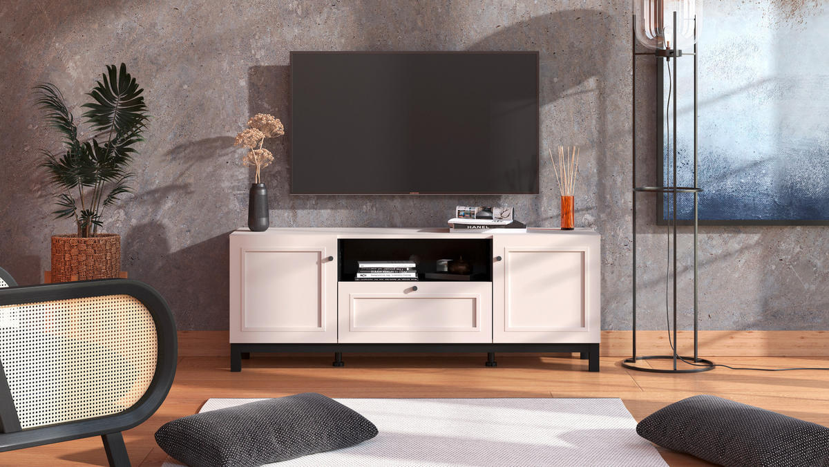 TV-ELEM 154/57/42 cm  - kasmír, Basics, faalapú anyag (154/57/42cm) - Ti'me