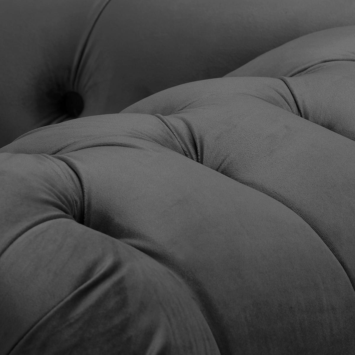 RÉCAMIERE Samt Schwarz  - Schwarz/Braun, Design, Holz/Textil (185/93/75cm) - Livetastic