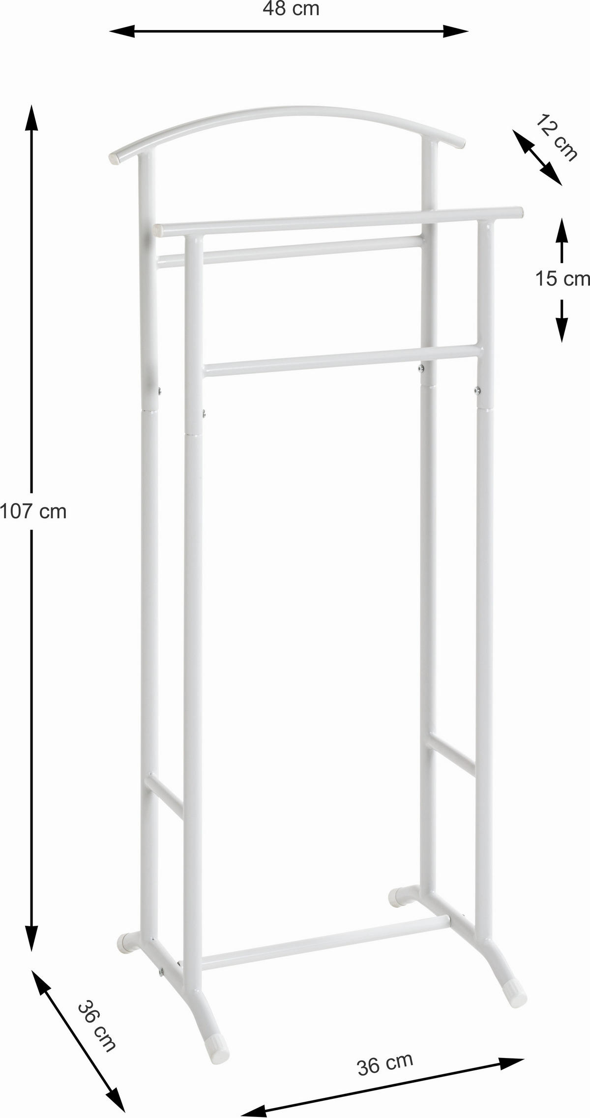 HERRENDIENER - Weiß, Basics, Metall (46/107/36cm)