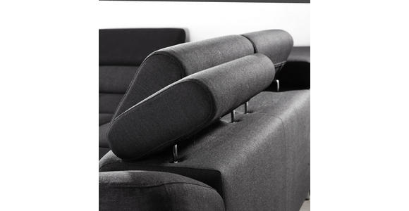 WOHNLANDSCHAFT in Textil Dunkelgrau, Schwarz - Dunkelgrau/Schwarz, Design, Textil/Metall (235/280cm) - Hom`in