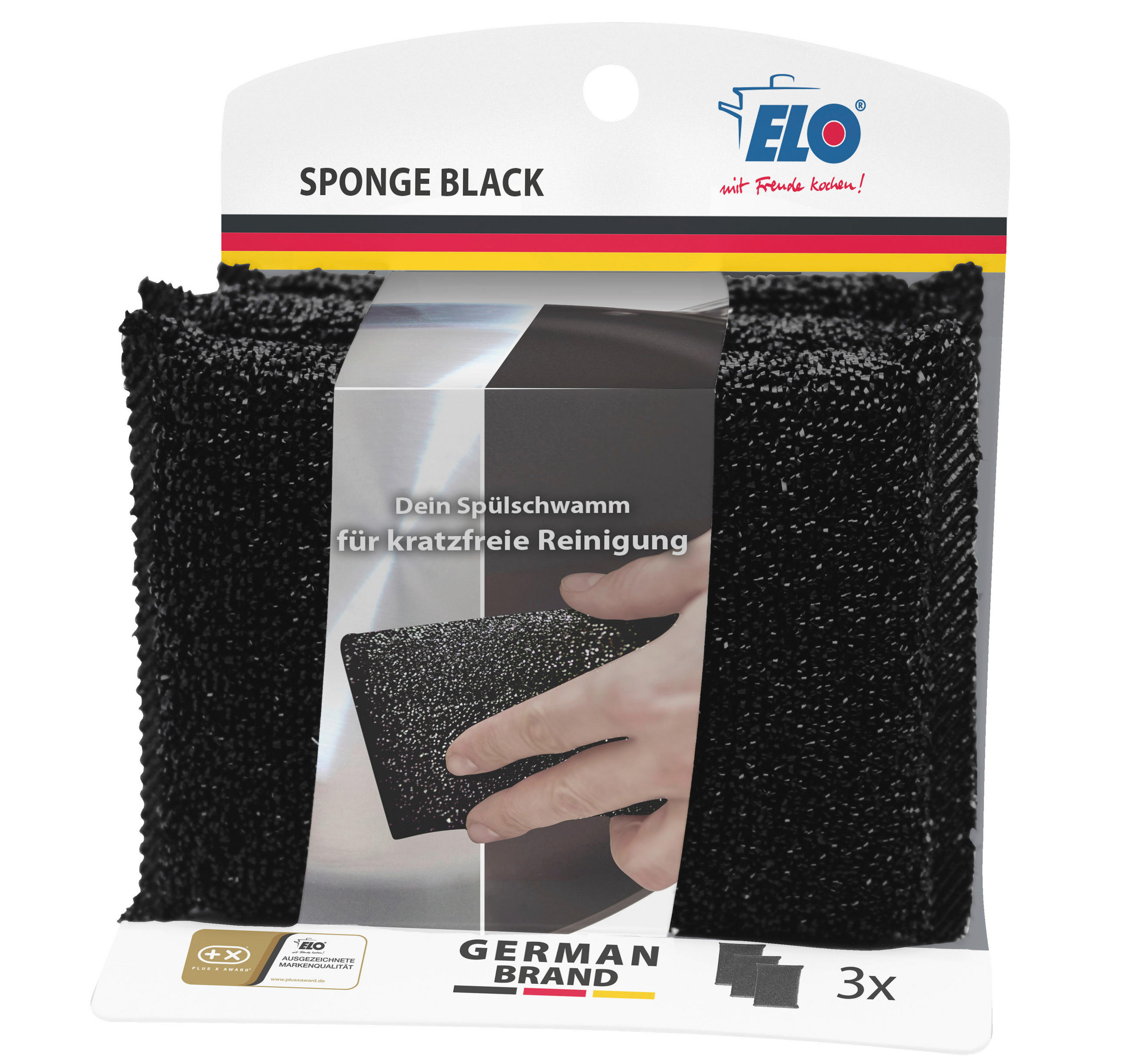 SCHWAMM Sponge  - Schwarz, Basics, Textil (1/1/1cm) - ELO