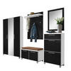GARDEROBE 6-teilig  in 245/195/40 cm  - Taupe/Weiss, Design, Glas/Holzwerkstoff (245/195/40cm)