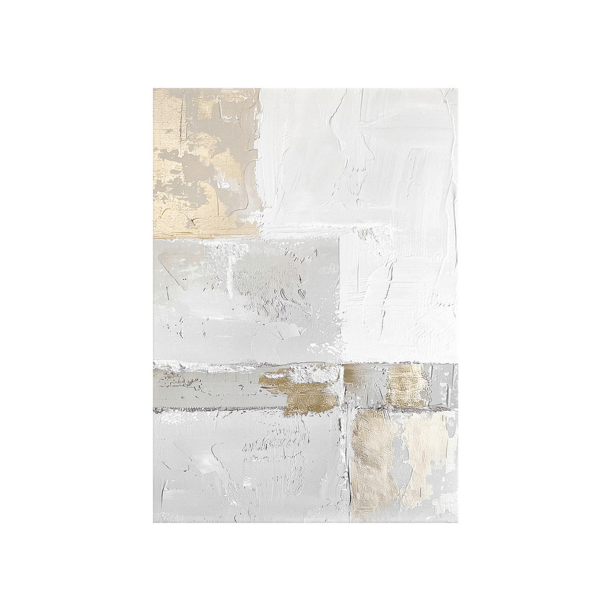 MALBA NA PLÁTNĚ, abstraktní, 70/100 cm  - šedá/bílá, Design, kompozitní dřevo/textil (70/100cm) - Monee