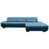 ECKSOFA in Mikrofaser Hellblau  - Schwarz/Hellblau, Design, Textil/Metall (341/204cm) - Xora
