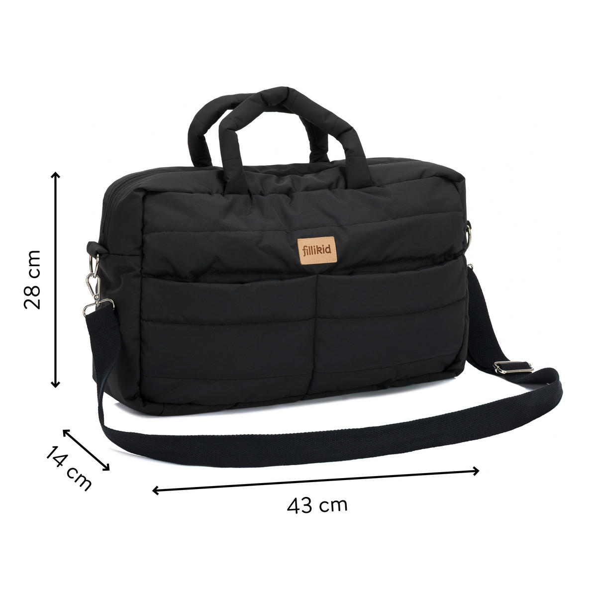 WICKELTASCHE  - Schwarz, Basics, Textil (43/28/14cm) - Fillikid