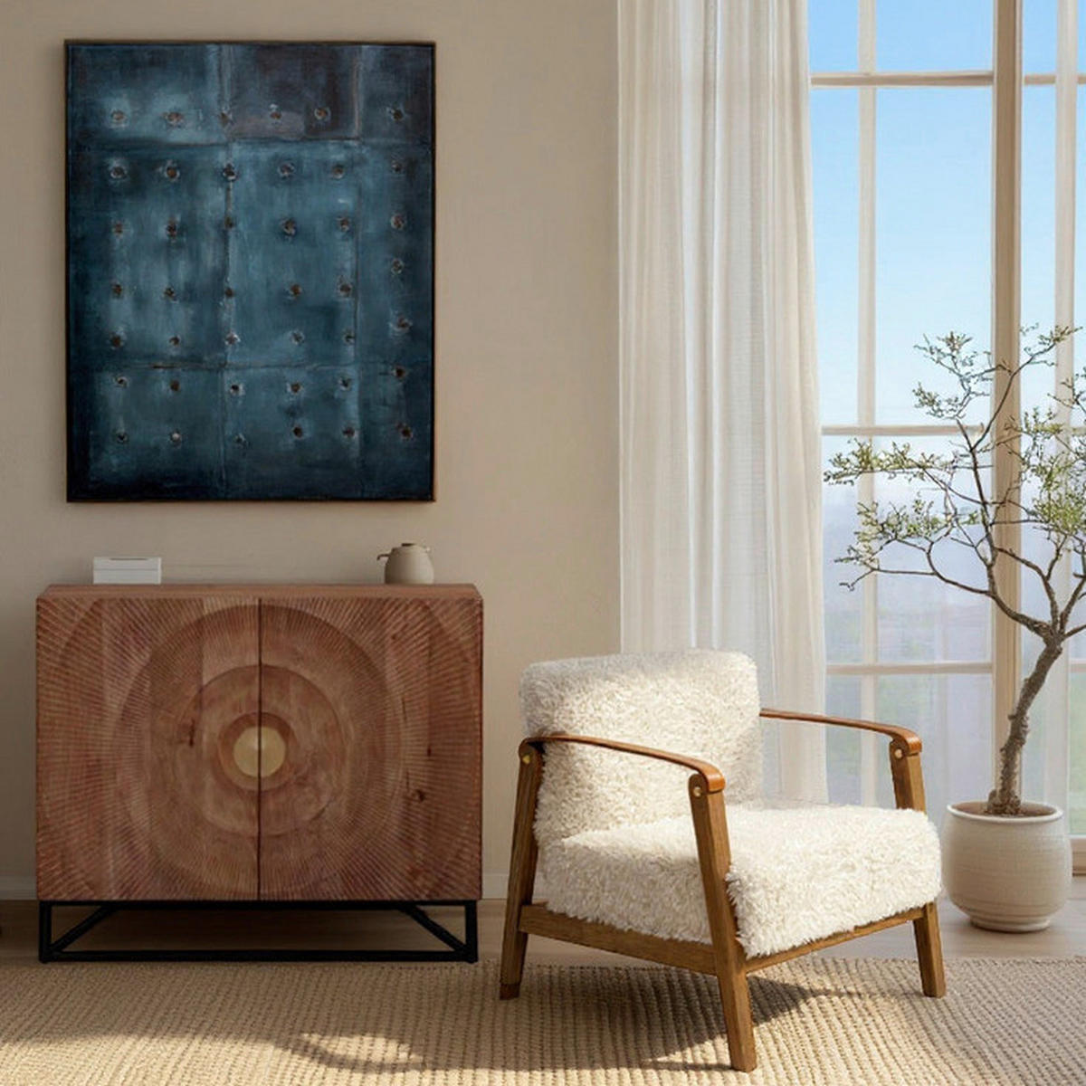 KOMMODE  in 100/90/45 cm  - Schwarz/Braun, Holz/Metall (100/90/45cm) - Kare-Design