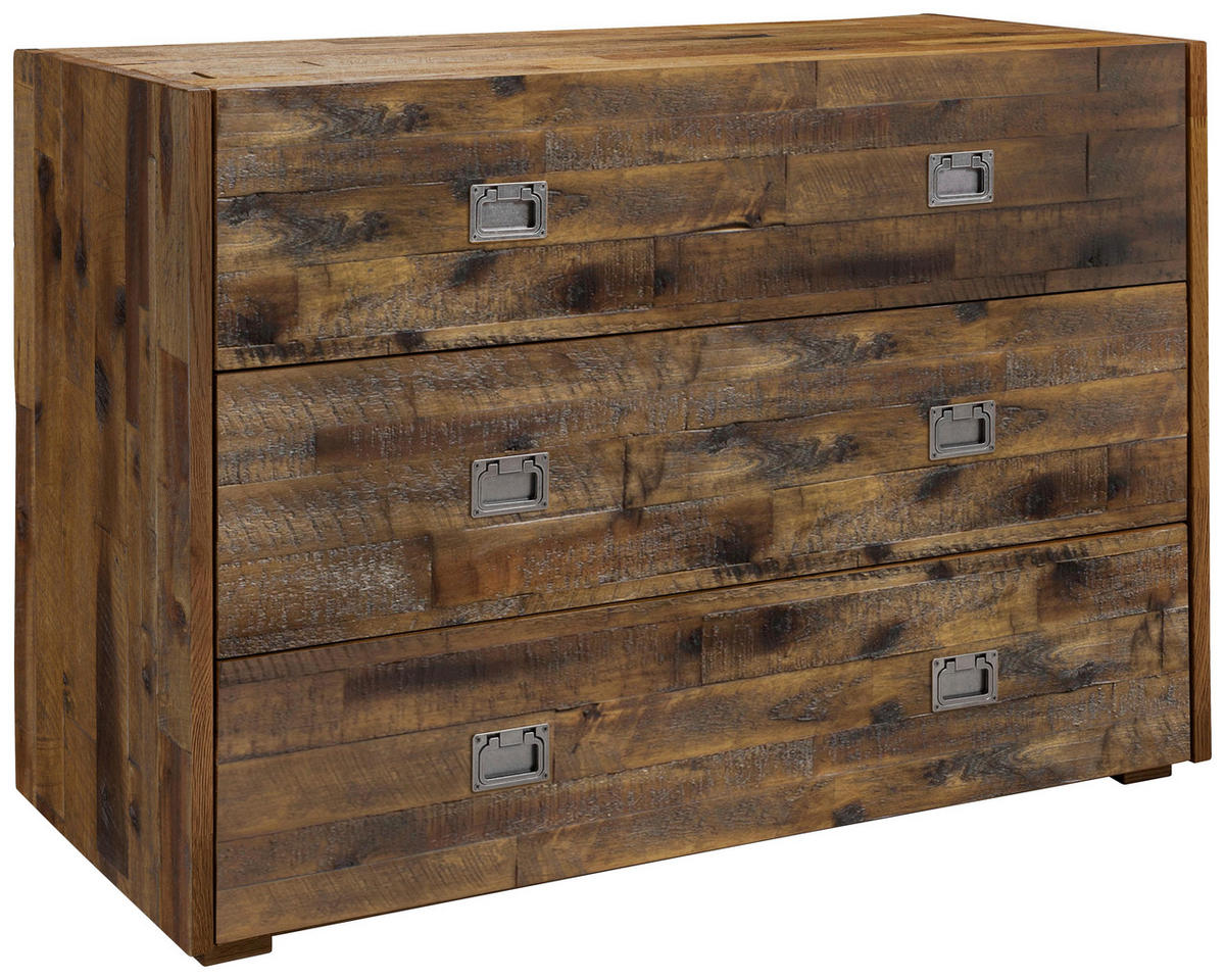 KOMMODE , 105/71/46 cm, 3 Schublade(n)  - Dunkelgrau/Braun, Design, Holz/Metall (105/71/46cm) - Hasena