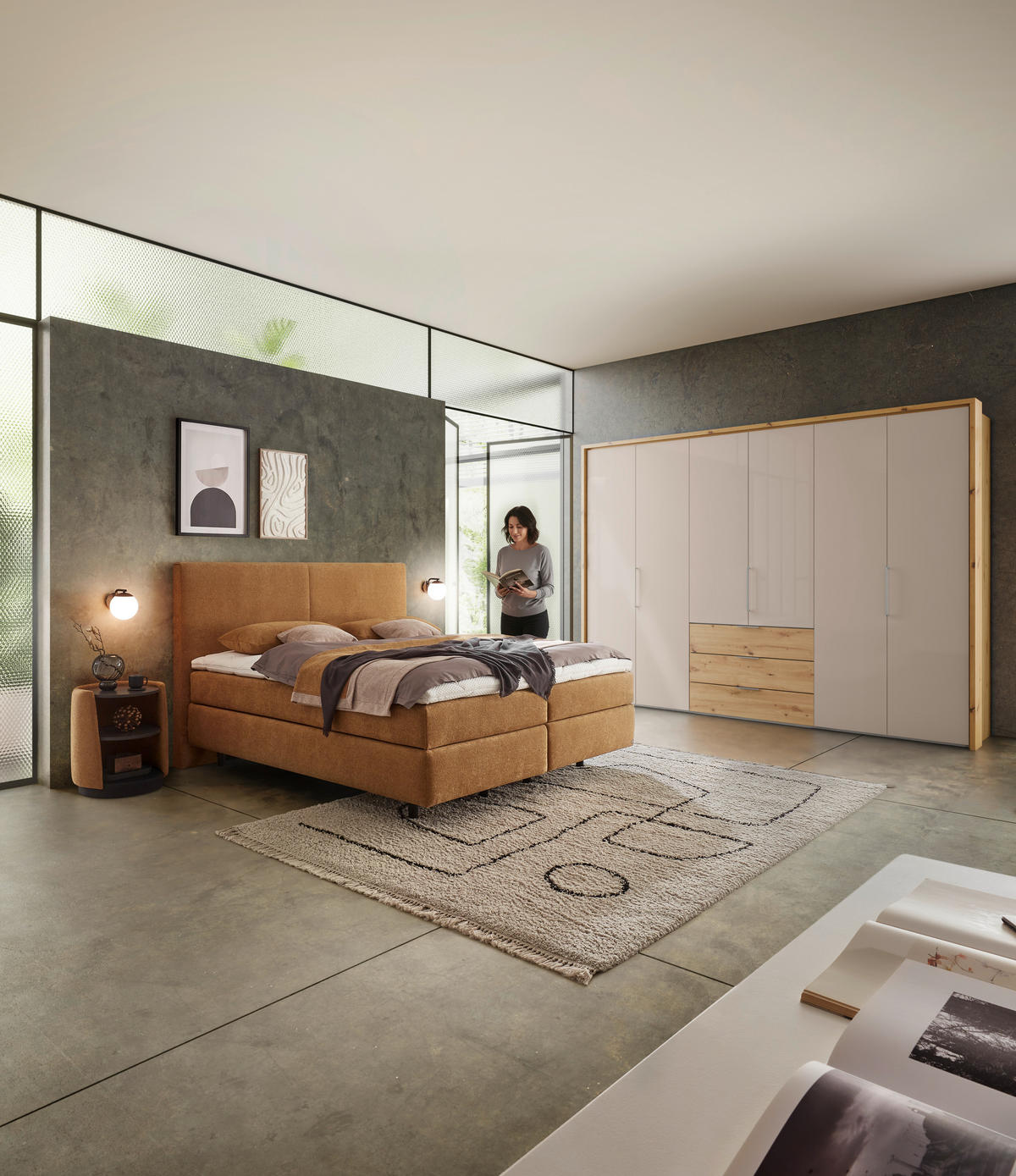 POLSTERBETT 180/200 cm,  in Gelb, Bettkasten, Lattenroste, Matratzen, H4 + H4 = sehr fest  - Gelb/Schwarz, Design, Holz/Holzwerkstoff (180/200cm) - Dieter Knoll