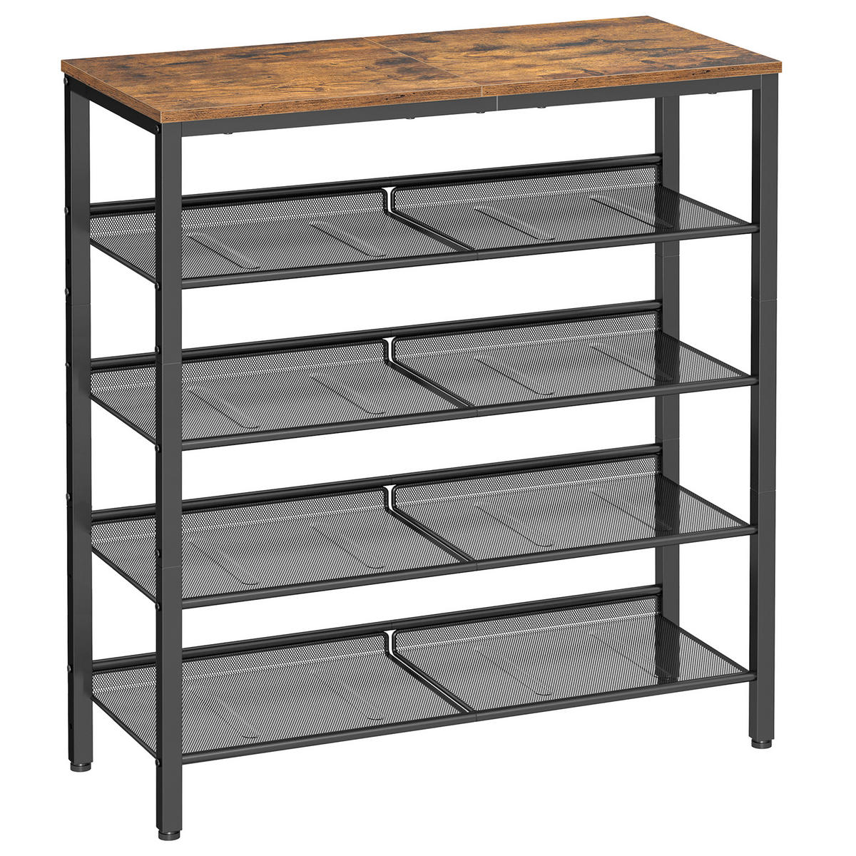 SCHUHREGAL 75/93/28 cm  - Schwarz/Braun, Trend, Holzwerkstoff/Metall (75/93/28cm) - Boxxx
