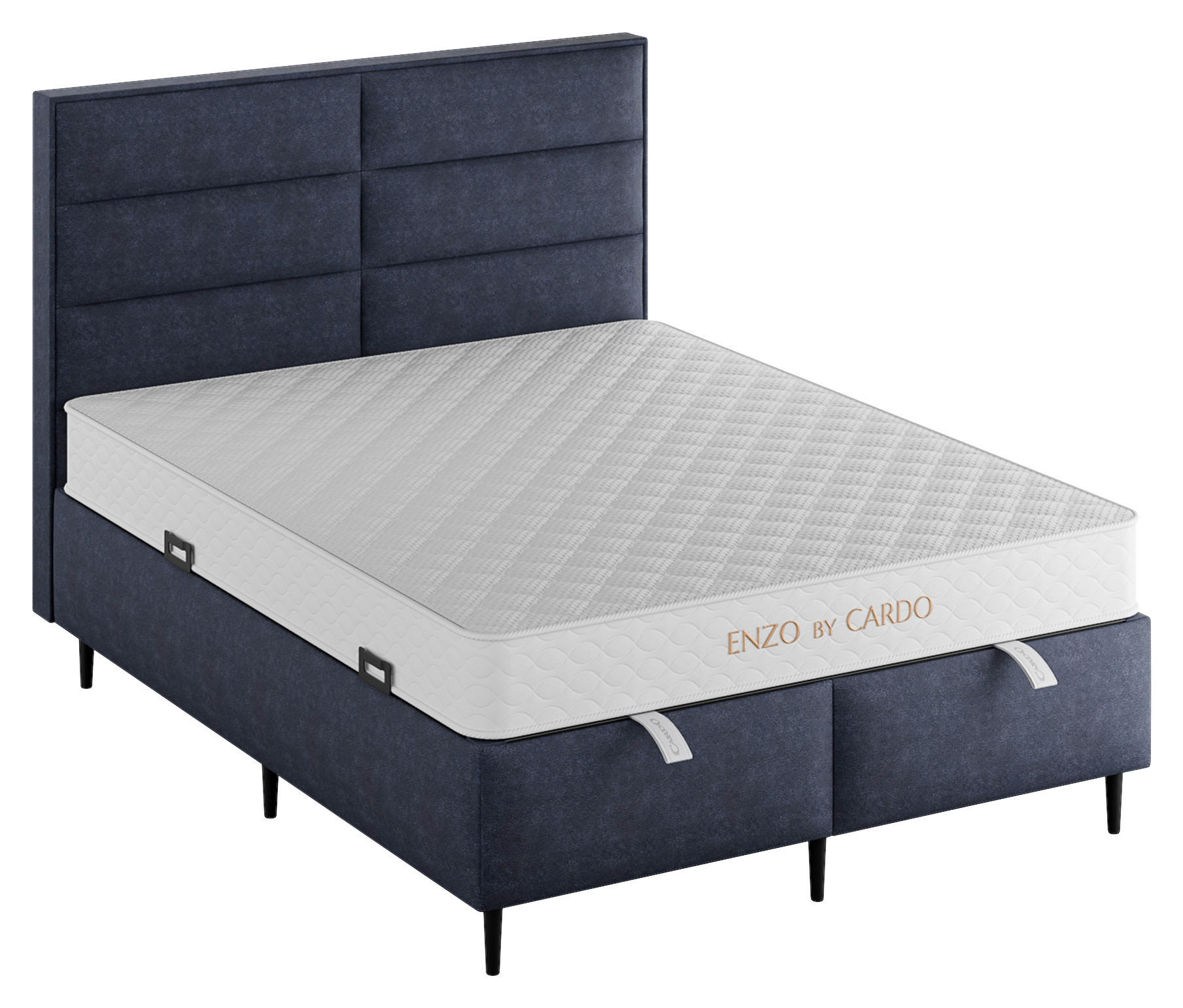 KÁRPITOZOTT ÁGY SZETT 160/200 cm  kék  - fekete/kék, Basics, műanyag/faalapú anyag (160/200cm) - Cardo