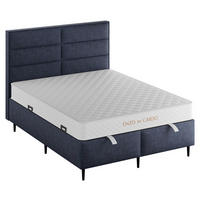 KÁRPITOZOTT ÁGY SZETT 160/200 cm  kék  - fekete/kék, Basics, műanyag/faalapú anyag (160/200cm) - Cardo