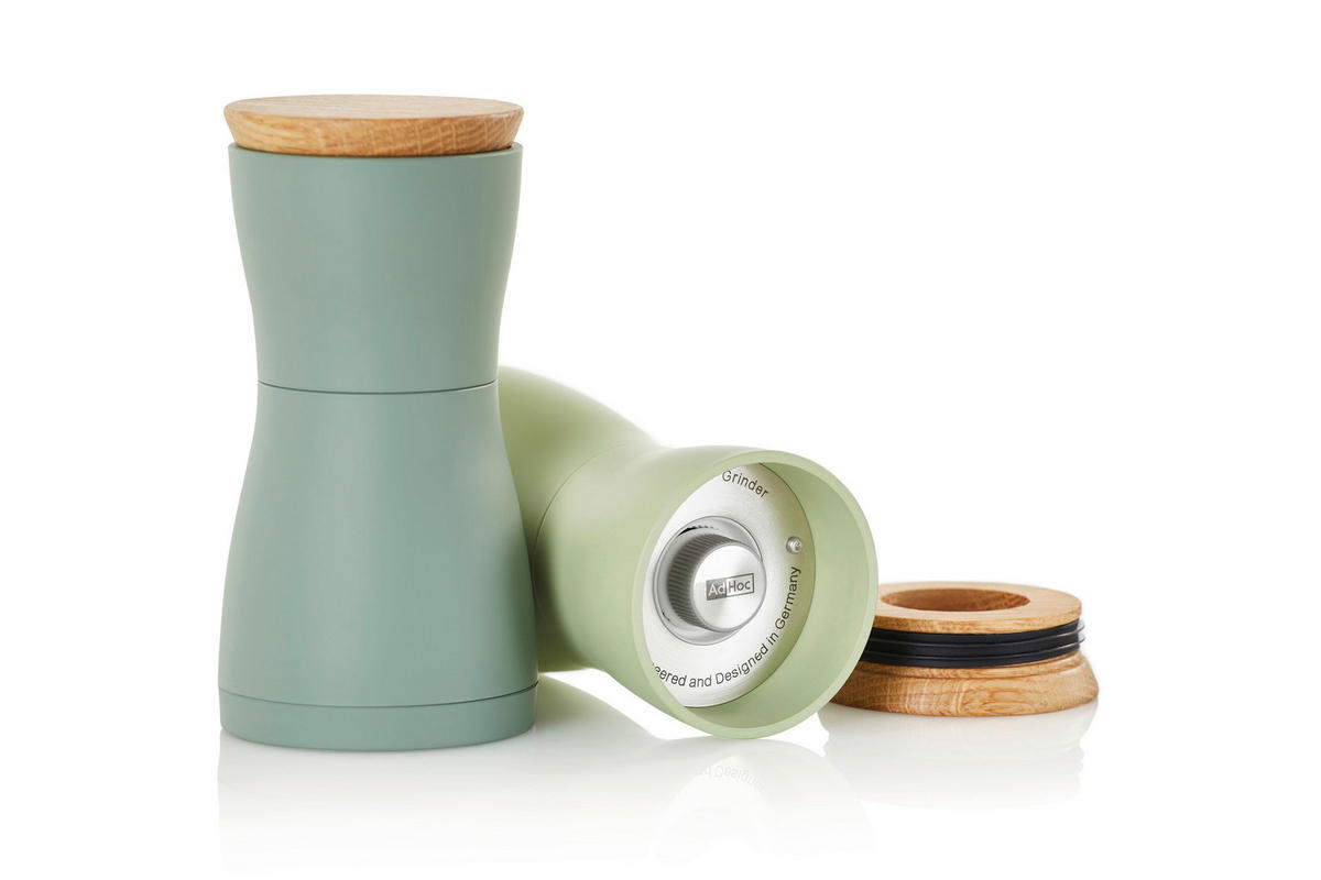 SALZ- UND PFEFFERMÜHLE TWIN  - Dunkelgrün/Hellgrün, Design, Keramik/Kunststoff (6,2/13,3cm) - AdHoc