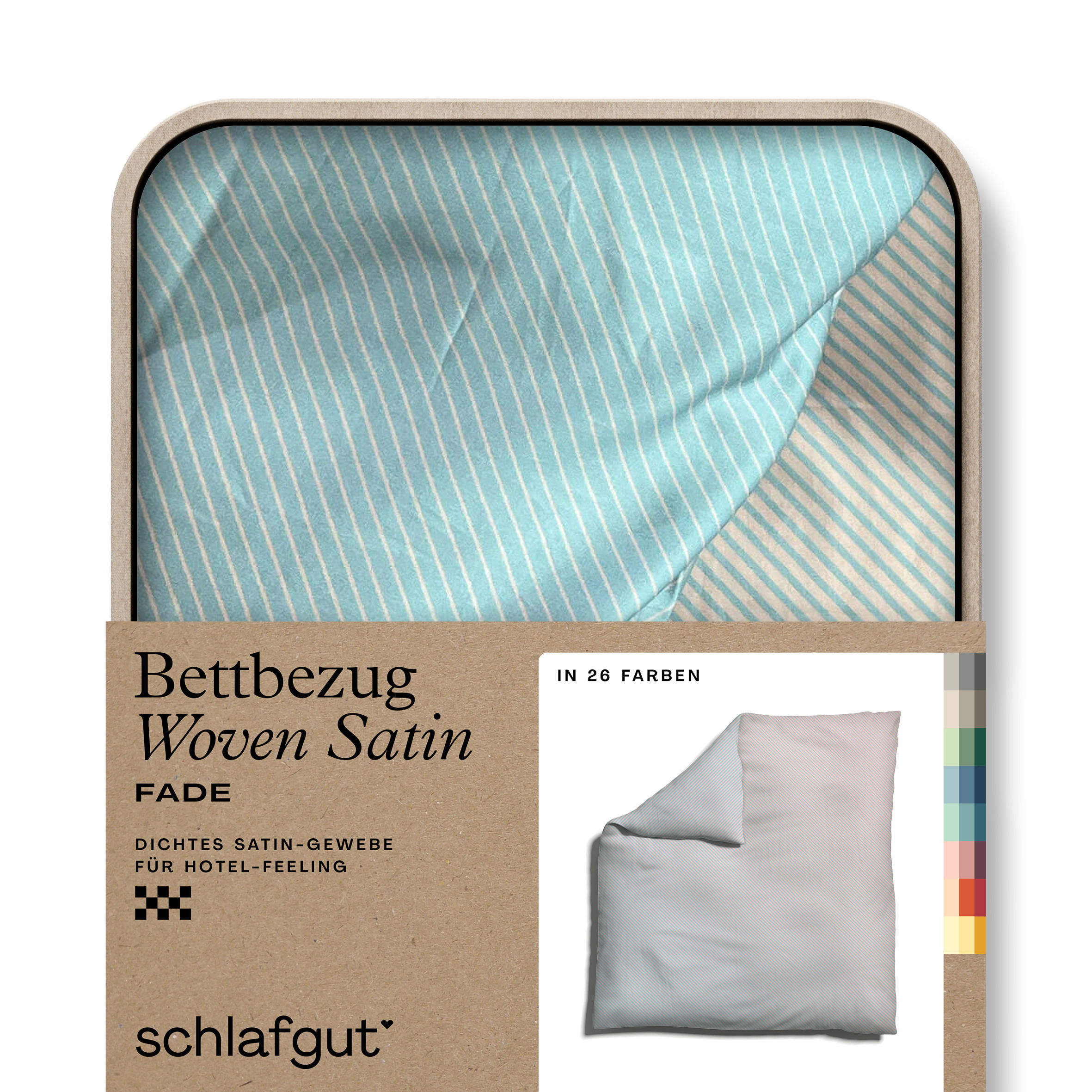 BETTDECKENBEZUG Woven Satin Fade Makosatin 240/220 cm  - Rosa/Hellblau, Basics, Textil (240/220cm) - Schlafgut
