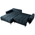 ECKSOFA Blau Chenille  - Blau/Schwarz, KONVENTIONELL, Holz/Textil (180/266cm) - Carryhome