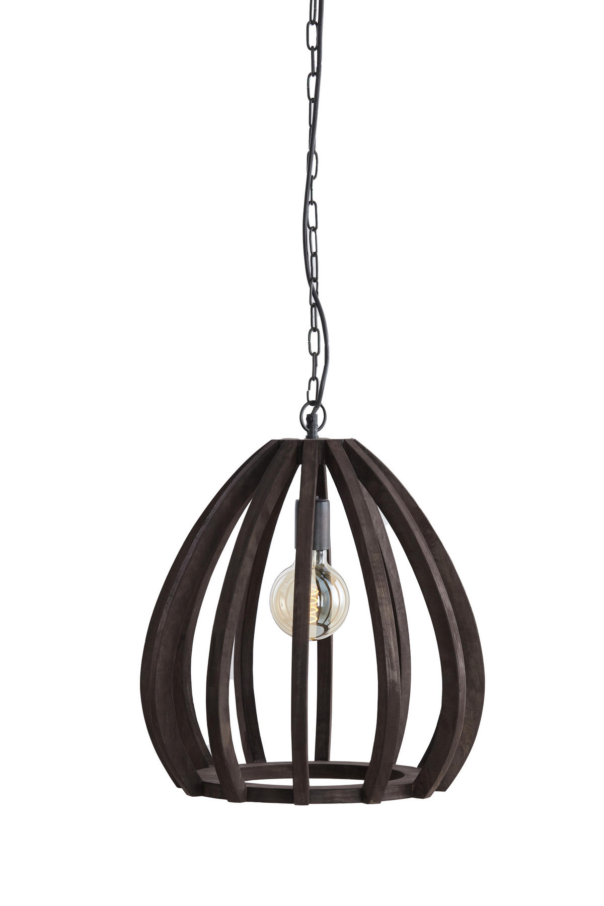 HÄNGELEUCHTE Barsia 40/40/42 cm   - Dunkelbraun/Creme, Design, Holz (40/40/42cm) - Light & Living