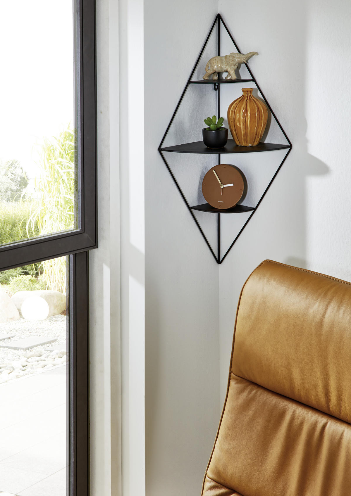 HÖRNHYLLA i 36/70/26 cm svart  - svart, Modern, metall (36/70/26cm)