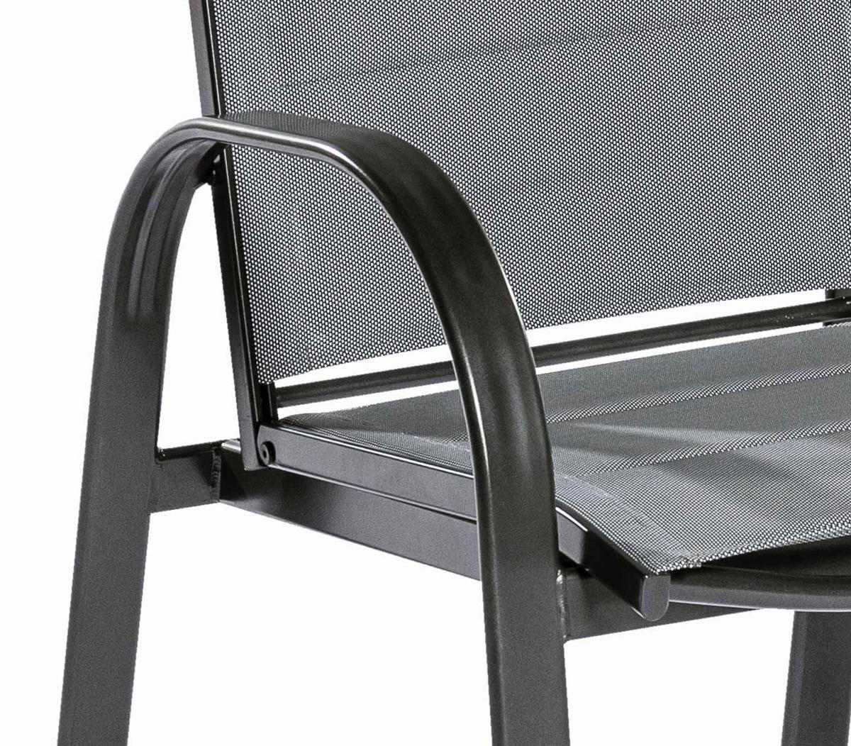 GARTENSESSEL Aluminium Graphitfarben, Grau  - Graphitfarben/Grau, KONVENTIONELL, Textil/Metall (57/110/73cm) - Gardenson